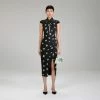 Self-portrait NEW ARRIVALS Pansy Print Stretch Crepe Midi Dress