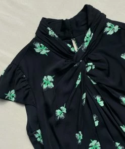 Self-portrait NEW ARRIVALS Pansy Print Stretch Crepe Midi Dress