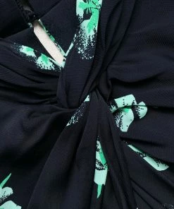 Self-portrait NEW ARRIVALS Pansy Print Stretch Crepe Midi Dress