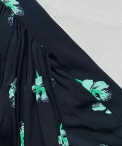 Self-portrait NEW ARRIVALS Pansy Print Stretch Crepe Midi Dress