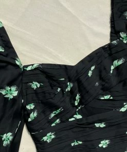 Self-portrait Pansy Print Stretch Crepe Top