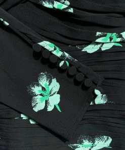 Self-portrait Pansy Print Stretch Crepe Top