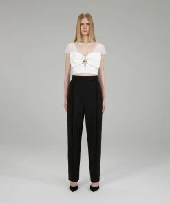Self-portrait White Crepe Bow Top NEW ARRIVALS