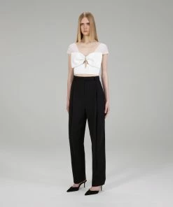 Self-portrait White Crepe Bow Top NEW ARRIVALS