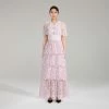 Self-portrait NEW ARRIVALS Pink Magnolia Lace Maxi Dress