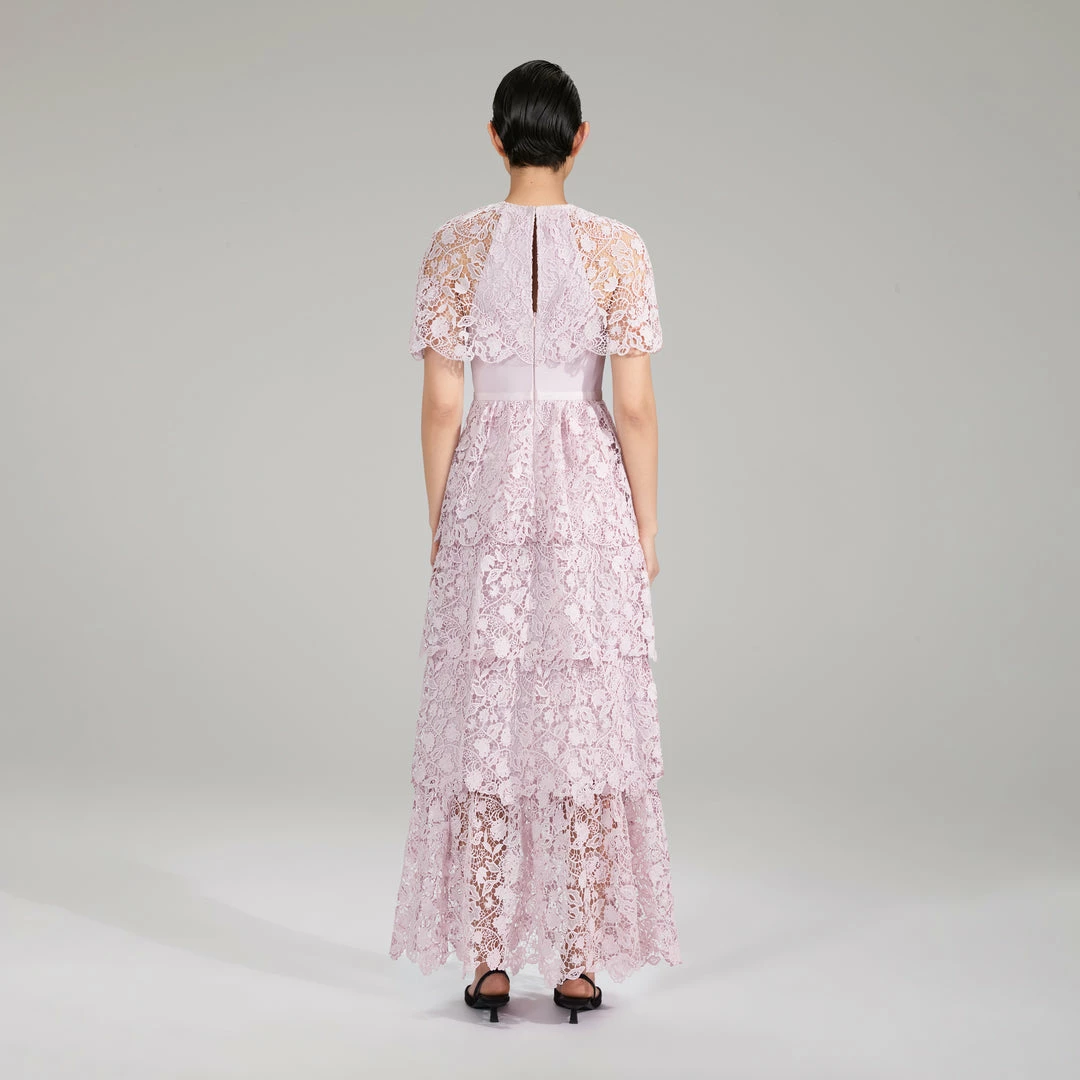 Self-portrait NEW ARRIVALS Pink Magnolia Lace Maxi Dress