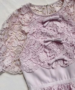 Self-portrait NEW ARRIVALS Pink Magnolia Lace Maxi Dress