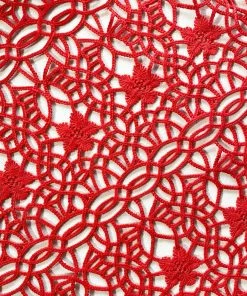 Self-portrait Red Guipure Lace Midi Dress