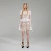 Self-portrait White Guipure Lace Tiered Mini Dress