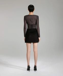 Self-portrait Black Wool Mini Skirt