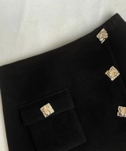 Self-portrait Black Wool Mini Skirt