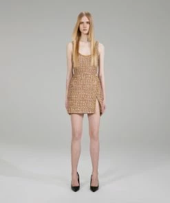 Self-portrait Gold Tinsel Boucle Mini Dress NEW ARRIVALS