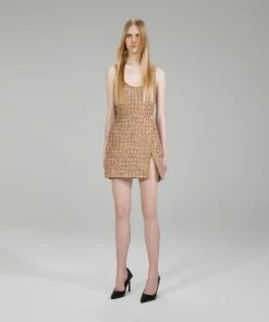 Self-portrait Gold Tinsel Boucle Mini Dress NEW ARRIVALS