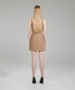 Self-portrait Gold Tinsel Boucle Mini Dress NEW ARRIVALS