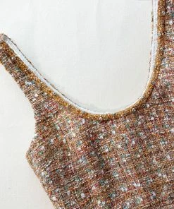 Self-portrait Gold Tinsel Boucle Mini Dress NEW ARRIVALS