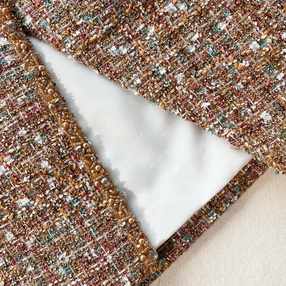 Self-portrait Gold Tinsel Boucle Mini Dress NEW ARRIVALS