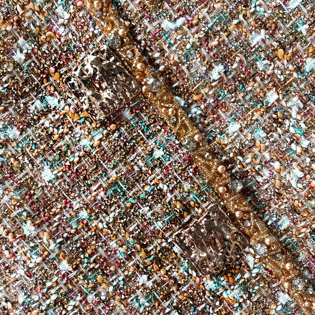 Self-portrait Gold Tinsel Boucle Mini Dress NEW ARRIVALS