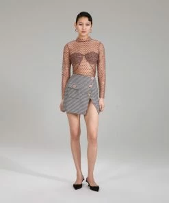 Self-portrait Houndstooth Mini Skirt