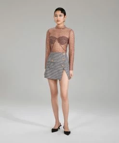 Self-portrait Houndstooth Mini Skirt