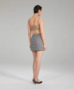 Self-portrait Gold Tinsel Boucle Crop Top NEW ARRIVALS