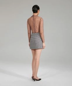 Self-portrait Houndstooth Mini Skirt