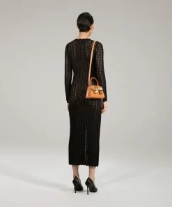 Self-portrait Black Crochet Knit Dress