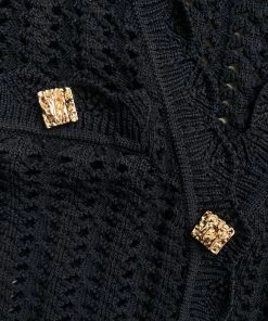 Self-portrait Black Crochet Knit Dress