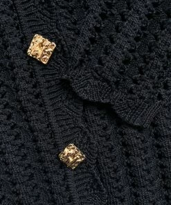 Self-portrait Black Crochet Knit Dress