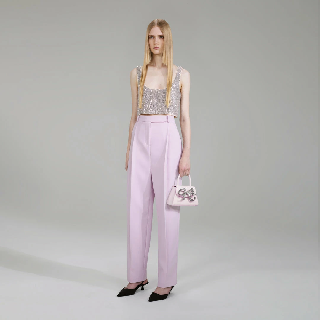 Self-portrait Stretch Sequin Top