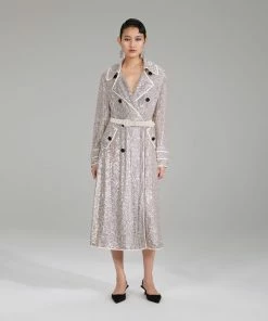 Self-portrait NEW ARRIVALS Stretch Sequin Coat