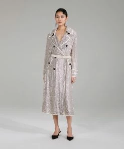 Self-portrait NEW ARRIVALS Stretch Sequin Coat