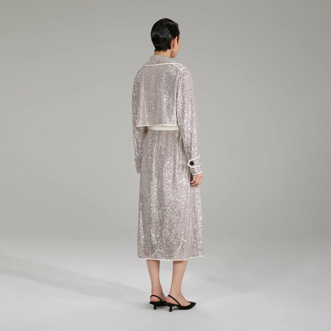 Self-portrait NEW ARRIVALS Stretch Sequin Coat