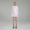 Self-portrait Ivory Ruffled Bib Mini Dress