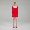 Self-portrait Red Crepe Bow Mini Dress NEW ARRIVALS