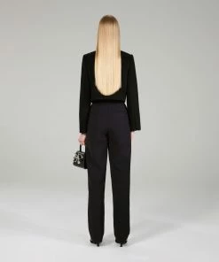 Self-portrait Black Crepe Crop Jacket NEW ARRIVALS