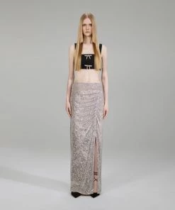 Self-portrait NEW ARRIVALS Black Crepe Crop Top