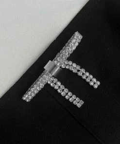 Self-portrait NEW ARRIVALS Black Crepe Crop Top