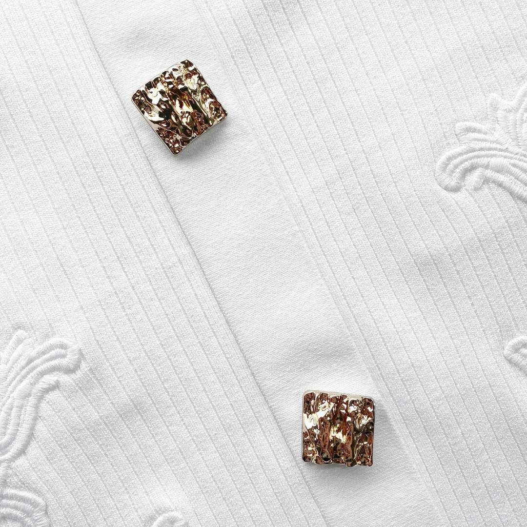 Self-portrait White Lace Insert Ribbed Knit Skirt