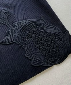 Self-portrait Black Lace Insert Ribbed Knit Top NEW ARRIVALS