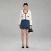 Self-portrait Ivory Tape Knit Cardigan NEW ARRIVALS