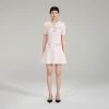 Self-portrait Pink Melange Knit Mini Dress