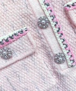 Self-portrait Pink Melange Knit Mini Dress