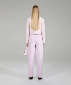 Self-portrait Pink Melange Knit Cardigan