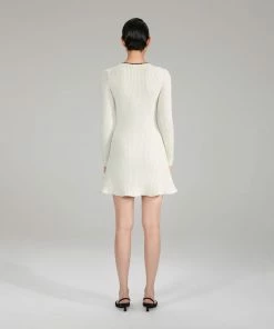 Self-portrait Melange Long Sleeve Knit Mini Dress
