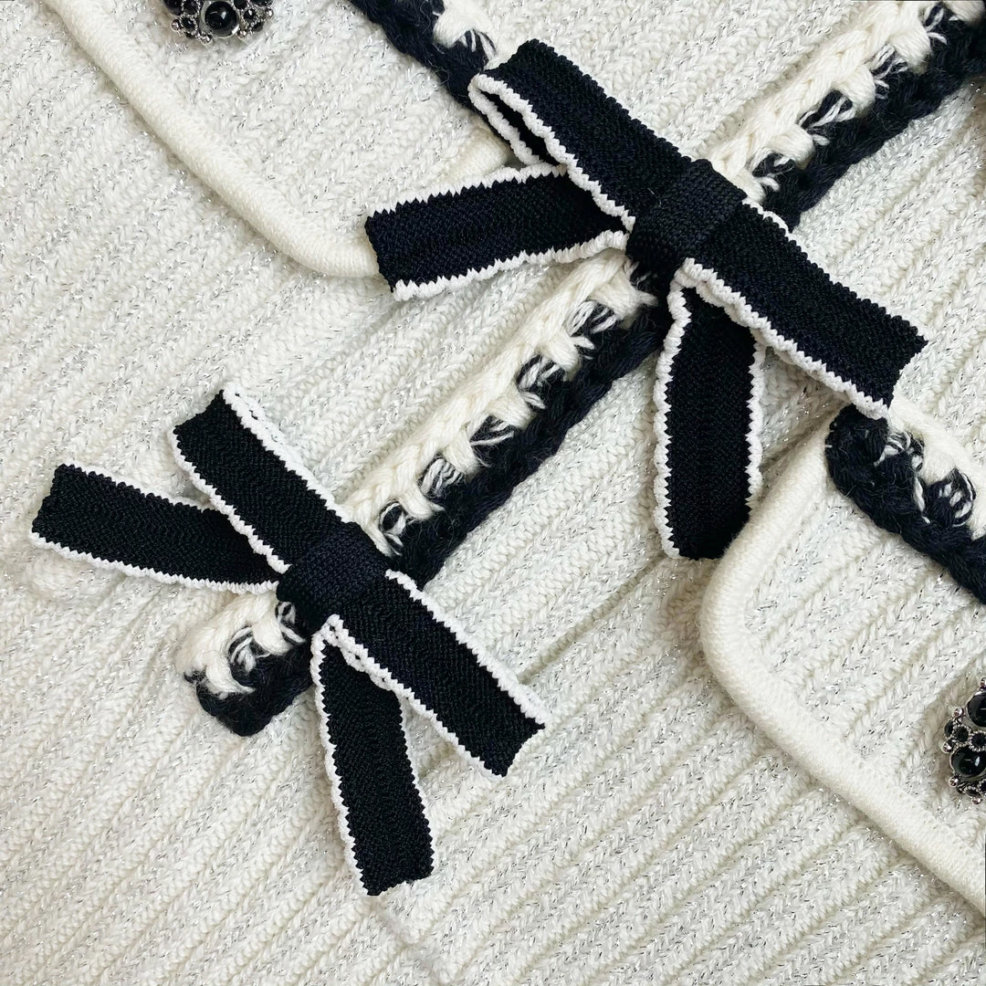 Self-portrait Melange Long Sleeve Knit Mini Dress