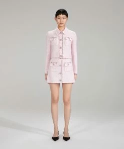 Self-portrait Melange Knit Mini Skirt NEW ARRIVALS