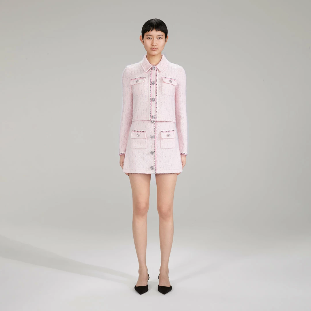 Self-portrait Melange Knit Mini Skirt NEW ARRIVALS