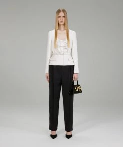 Self-portrait NEW ARRIVALS Ivory Crepe Top