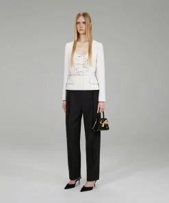 Self-portrait NEW ARRIVALS Ivory Crepe Top