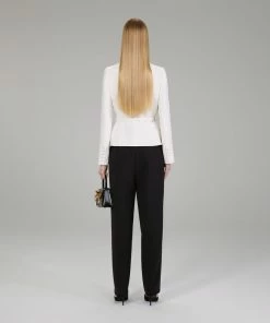 Self-portrait NEW ARRIVALS Ivory Crepe Top